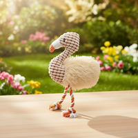 Jouet pour chien en peluche en coton, design personnalisé par le fabricant, mignon, luxueux, autruche, flamant rose, corde à tirer, jouet à mâcher, jouet qui couine, sûr, résistant