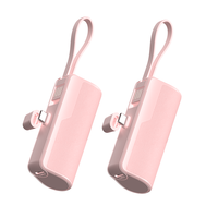 PD 12w USB 5000 Mah Type C Capsule de voyage à charge rapide Petite poche portable Multiple 5000 mAh Mini Power Bank pour iPhone