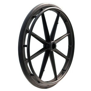 24-Inch Integrated <b>Plastic</b> Rear <b>Wheel</b> Set Black PU Triangular Tires For Manual Wheelchair Durable - Product Image 4