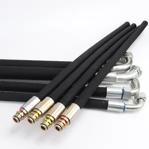 SAE100 standard R1 R2 tuyau en fil d'acier haute pression résistant à la température 1 pouce tuyau d'huile hydraulique avec des tresses en fil d'acier