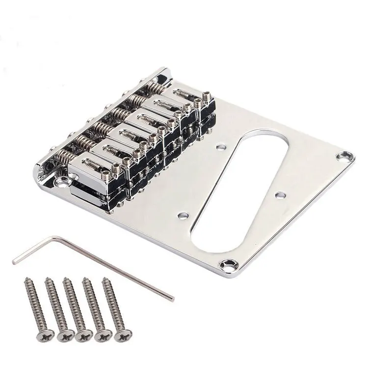 Chrome 6 String Square Saddle TL Electric Guitar Bridge for Guitar guitar replacement