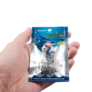 LUSHAZER anzuelos de pesca de acero al carbono, anzuelo de caña larga grande, anzuelo de mar con ojos, accesorios de pesca, 30 unidades por bolsa - Product Image 4