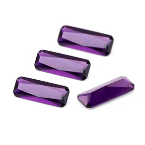 167# amethyst purple color 5*13mm loose synthetic nano gemstone baguette octagon cut nano gems