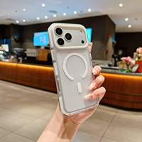 Étui de luxe magnétique transparent à rayures ondulées pour iPhone 17 Air 17 16 15 14 Plus 18 13 12 11 Pro Max