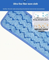 Recharge de serpillière plate en microfibre avec fil métallique torsadé pour nettoyage de sols, tampon de nettoyage adhésif