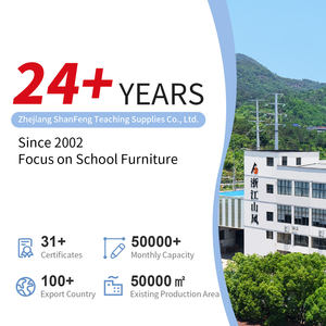 Meubles scolaires <span class=keywords><strong>en</strong></span> <span class=keywords><strong>bois</strong></span> à deux places avec cadre <span class=keywords><strong>en</strong></span> aluminium robuste pour les élèves de plus de 15 ans avec un ensemble de bureau et de chaise durable - Product Image 5