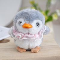 Porte-clés mini peluche pingouin Kawaii, breloque animale mignonne, breloque de sac, jouet animal en peluche 3D de dessin animé, jouets en peluche moelleux, pendentif de sac à dos