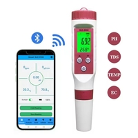 Application mobile 4 en 1 Blue Tooth Smart PH EC TDS Temp Meter avec enregistreur de données basé sur le cloud Portable Digital Industrial
