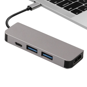 Hub Type-C 4-en-1, adaptateur <span class=keywords><strong>USB</strong></span> 3.0 <span class=keywords><strong>HDMI</strong></span>, câble en alliage d'aluminium de 110 mm - Product Image 3