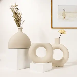 Homeside Doughnut Decoration Creative Ceramic Crafts Living Room Cross-Border Ceramic Vase For Decor