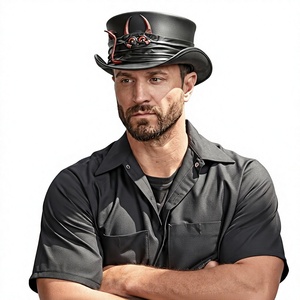 Chapeau Fedora Classique en Cuir Véritable pour Homme - Ajustement Réglable, Chapeau Casual pour Voyages en Plein Air et Hiver, Personnalisable pour Adultes - Product Image 5