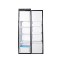 Refrigerador delgado para caravana de 150L, refrigerador para barco, 12 voltios, para coche, caravana, 12 V, congelador AC DC, refrigerador de doble uso para furgoneta