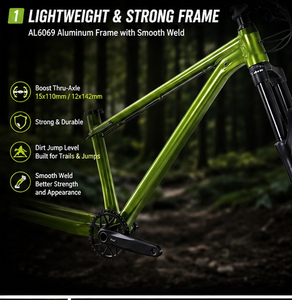 Vélo <span class=keywords><strong>tout</strong></span>-terrain durable TWITTER GTR Dirt Jump MTB avec suspension pneumatique de 150 mm et axe traversant Boost pour la pratique du freestyle sur tous les terrains - Product Image 2