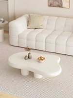 Table basse moderne en bois en forme de nuage 2026, facile à assembler, faite à la main, avec revêtement en poudre, meuble décoratif pour salon