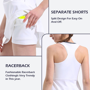 Phụ Nữ In Nhanh Chóng Làm Khô Thể Thao Hợp Thời Trang Backless Phòng Tập Thể Dục Yoga Skort Retro Sò Điệp Quần Vợt Ăn Mặc Tùy Chỉnh Sò - Product Image 2