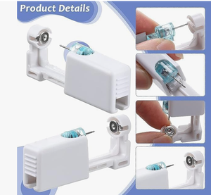 Descartável Crown White Steel <span class=keywords><strong>Ear</strong></span> Stud Assepsis <span class=keywords><strong>Punch</strong></span> Ferramenta Corpo de Segurança Nariz Umbigo Orelha Piercing Gun Kit Aço Inoxidável Jóias - Product Image 3