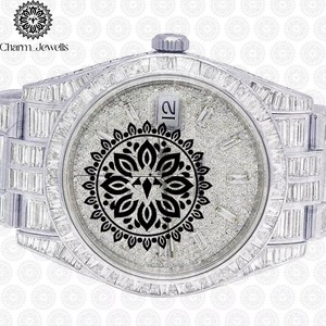 Montre en diamant écologique, montre de luxe pour les réunions d'affaires, les tenues formelles et les tenues décontractées, disponible à un prix abordable - Product Image 1