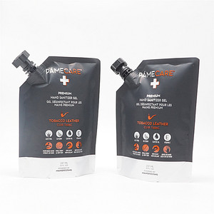 Disinfecting Hand Sanitizer Doypack Black Stand up Bag Spout Pouch with Spout Liquid Plastic PE OEM Moisture Proof Household