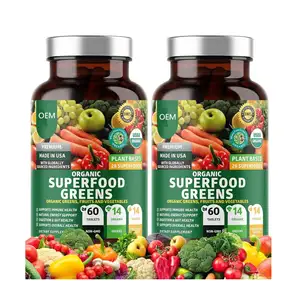 OEM Премиум Органический зеленый суперпродукт фрукты и овощи натуральные добавки вегетарианские таблетки
