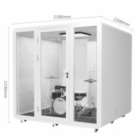 Cabine de réunion insonorisée mobile équipée d'un système de ventilation, capacité de 6 à 8 personnes