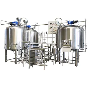 1200L 10BBL disesuaikan mesin pembuat bir cermin uap panas 3-kapal brewhous peralatan untuk microbrery perlengkapan grosir