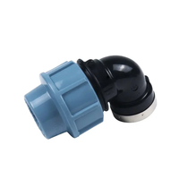 Yatong marque femelle coude PP PE Compression HDPE raccords de tuyauterie couleur bleu clair Irrigation agricole pour système de plomberie