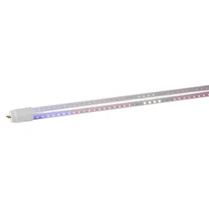 Vegetable Grow SMD2835 9W 18W 24W Single-ended Double-ended Optional Red Color Glass T8 LED Grow Light Fixture