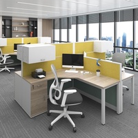 Table de bureau modulaire moderne de haute qualité pour 2, 4 ou 6 postes, mobilier de bureau, poste de travail pour personnel, avec tiroirs, cloisons et câblage intégré