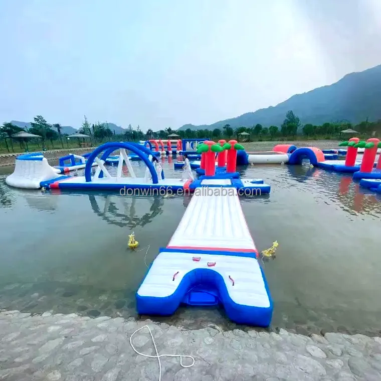 Nieuwe Opblaasbare Water Hindernisbaan Voor Meerpark/Oceaan Inflatables Waterspellen Voor Volwassenen
