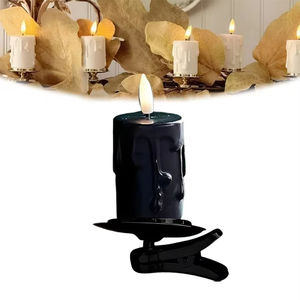 Candelabro con Luz LED Intermitente para Árbol de Navidad, Portavelas de Plástico, Adorno de Escritorio - Product Image 1
