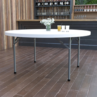 Vente en gros de table pliante ronde intérieure extérieure en HDPE de 2m de long tables de jardin portables et pliables pour les fêtes et les événements
