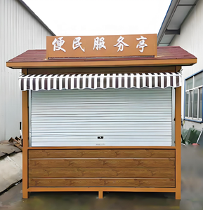Thức ăn nhanh nhà hàng cà phê cửa hàng Mini Pop-up cửa hàng container làm bằng thép cho trung tâm mua sắm sử dụng màu xanh lá cây kiosk cho cửa hàng tiện lợi - Product Image 5