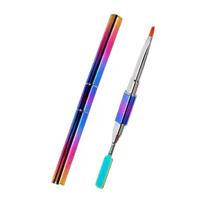 Hot Koop Double End Kleurrijke Nail Art Acryl Extension Pen Uv Gel Nail Art Brush
