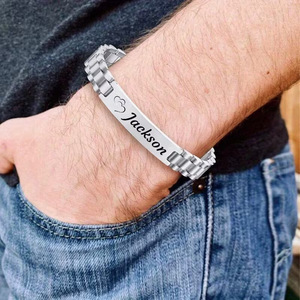 Pulseira Ajustável de Aço Inoxidável Personalizável com Gravação de Marca, Estilo Europeu Americano, Unissex, para Relógio DIY - Product Image 3