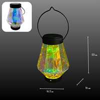 Lanterne suspendue en PET irisé à énergie solaire - Design d'art populaire - Fabrication artisanale écologique - Plastique imperméable - Jardin intérieur
