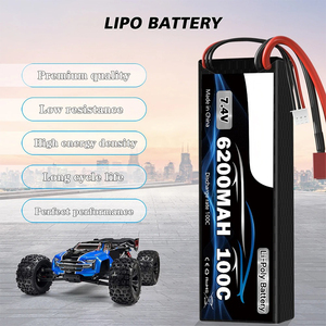 Аккумулятор LiPo 2S 7.4V 6200мАч 100C с разъемом Deans T, жесткий корпус, для радиоуправляемых моделей автомобилей, грузовиков, монстров, танков масштабов 1/10, 1/12, 1/14 (102050) - Product Image 3