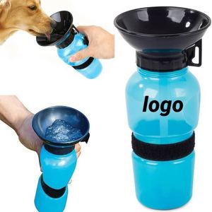 Promotion : Fontaine à eau portable pour animaux de compagnie 550 ml avec logo personnalisé – Bouteille d'eau extérieure pour animaux, abreuvoir - Product Image 1