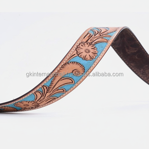 Conception artisanale unique feuille en relief élégant hommes mode Western cuir outillage ceinture floral gravé cowboy boucle en laiton - Product Image 1