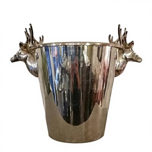 Stainless Steel 5 Litre Capacity <b>Ice</b> <b>Bucket</b> <b>Silver</b> Gold Plates Food Contact Safe Beverage Champagne Cooling <b>Ice</b> <b>Bucket</b> For Bars - Product Image 1