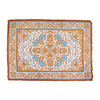 Europäischer Luxus-Teppich mit Geometrischem Muster aus Poly-Baumwolle, Dreidimensional Jacquard-Gewebt mit Handgenähten Fransen