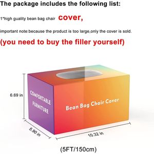 ที่คลุมเตียงโซฟาผ้ากำมะหยี่ขนฟูนุ่มขนาดใหญ่ dB เก้าอี้เบาะเก้าอี้ถุงถั่วที่คลุมเฟอร์นิเจอร์ - Product Image 6