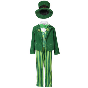 Green Carnival Festival Irish Folk <span class=keywords><strong>St</strong></span> <span class=keywords><strong>Patrick</strong></span> Day Elf Leprechaun Costume 2017 - Product Image 2