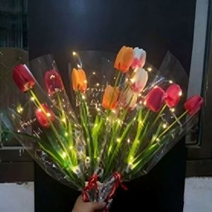 Éxito de Ventas Transfronterizo: Decoraciones Creativas Luminosas de Tulipanes y Flores Artificiales para Fiestas, Regalos para el Día de la Madre - Product Image 5