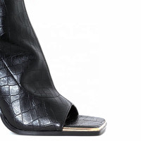 2024 Sexy dames talon aiguille bout ouvert sandales bottes femmes cuissardes en cuir