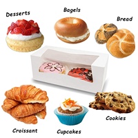 Boîte à cupcakes en gros de qualité alimentaire, personnalisée en papier ivoire/carton/carton ondulé, ensemble de boîtes à gâteaux avec fenêtre