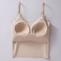 Camisole rembourrée sans couture pour femmes, coupe fixe, confortable, une pièce, doublure intérieure essentielle à la mode pour un usage quotidien, tailles M-XL