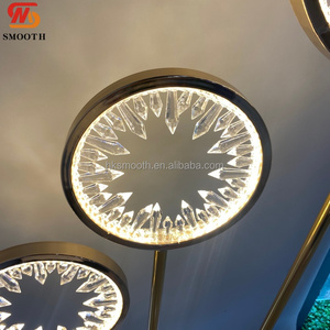 SMOOTH Premium 134cm Gold Stand LED Three Head Circle Floor Lamp <b>For</b> Wedding Venue Decoration - Product Image 2