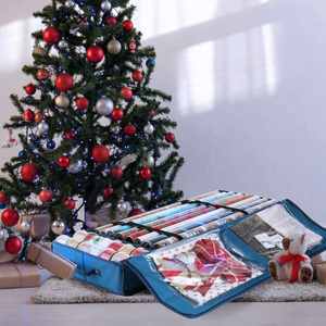 <b>Large</b> Capacity Folding Under Bed Christmas <b>Gift</b> Interior Pockets Partition Wrapping Storage <b>Box</b> for <b>Gift</b> Bags Ribbon and Bows - Product Image 2