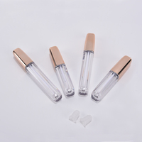 Emballage cosmétique vide, en stock, 3 ml, rose or, brillant à lèvres, tube d'emballage de fard à paupières liquide avec brosse, pièces