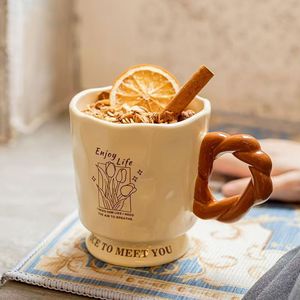 Custom High Quality Luster Stoneware Tulip Coffee Mugs Retro Floral Design Business Gifts Dishwasher Microwave Safe Hot Beverage - Product Image 6